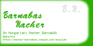 barnabas macher business card